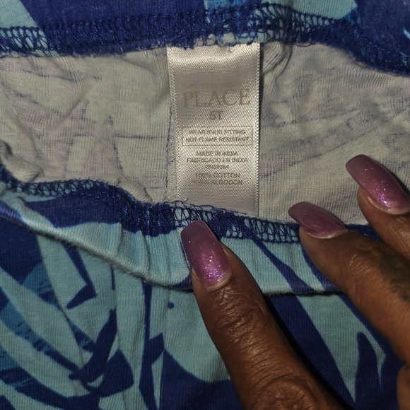 The Children's Place Teal and Navy Pajama Set - Picture 6 of 6